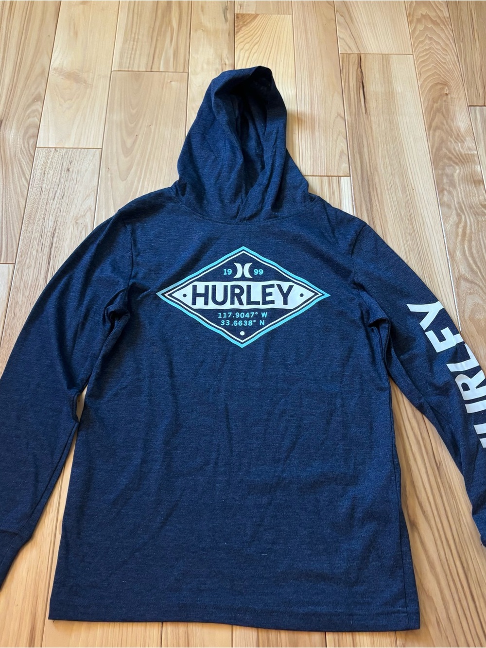 NEW Hurley Boys Hooded Blue Pullover Long Sleeve Shirt